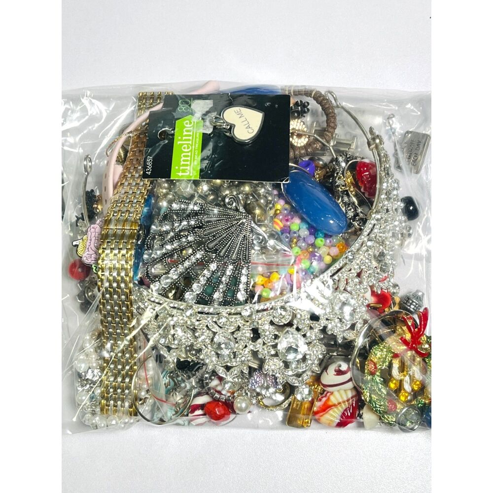VTG - Now Repurpose Craft Jewelry Beads Rhinestone Harvest Junk Drawer Box 1#13